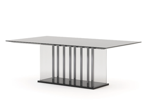 HIS - Rectangular stainless steel and wood dining table _ Stylish Club